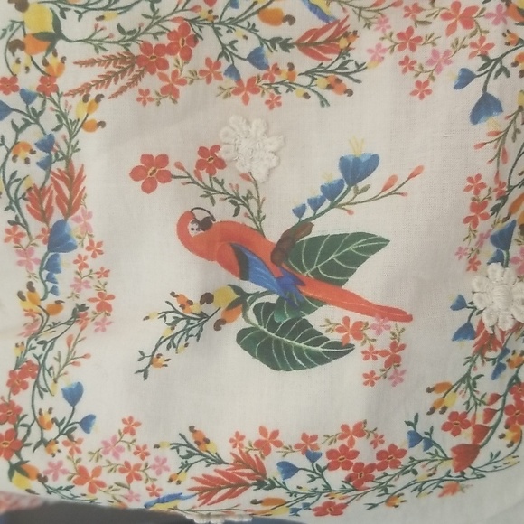 💕FARM RIO💕 Delicate Forest Scarves Blouse ~ Micro Floral Print Small NWT - Picture 15 of 16